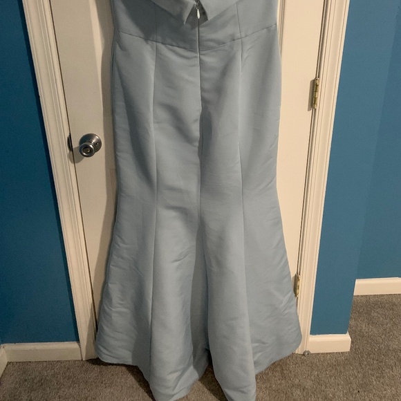 Amsale Ice Blue Jaylin Bridesmaid Dress - Picture 8 of 10